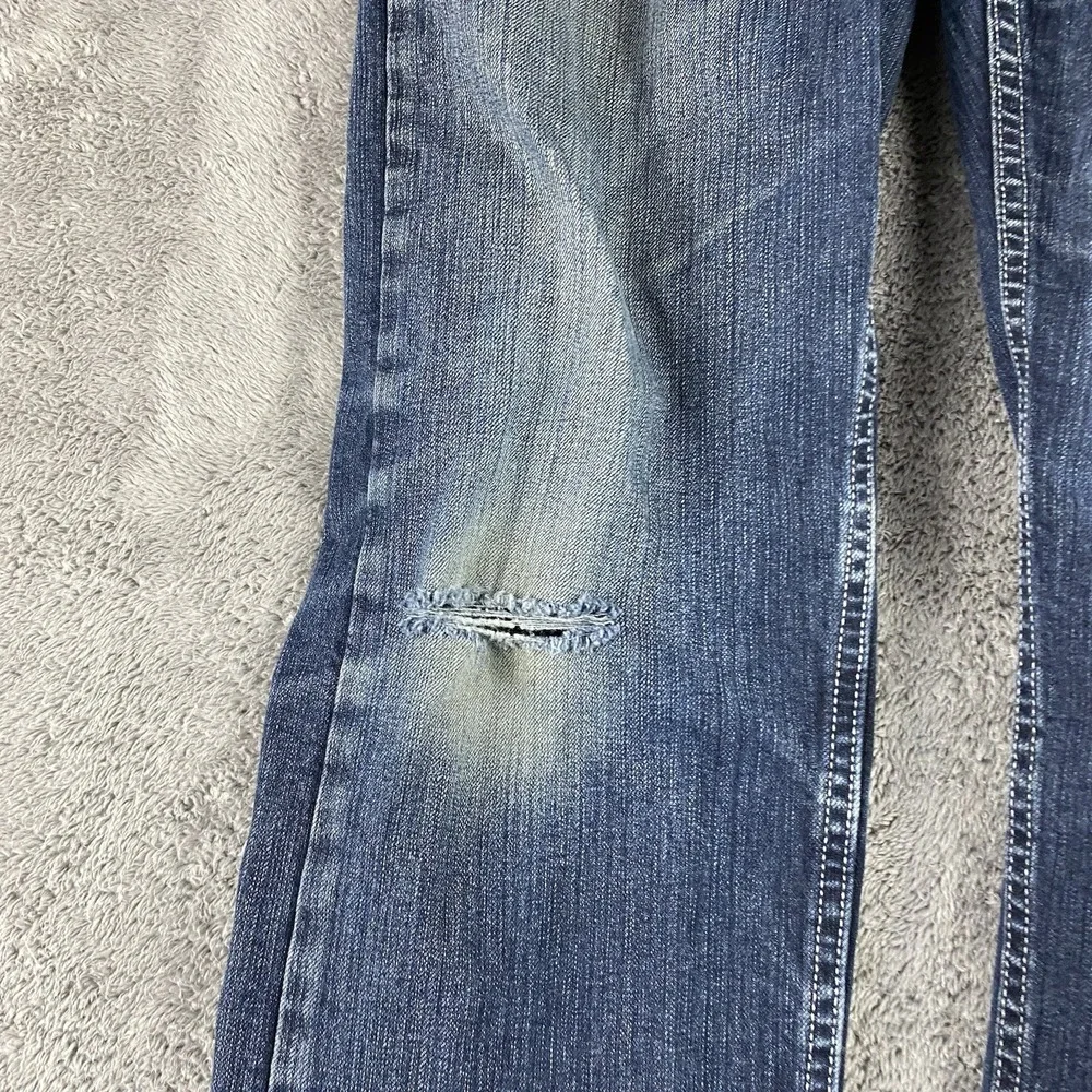 Levi 505 Straight Leg‎ Jeans Mens 30x29 Blue Medium Wash Mid Rise Distressed